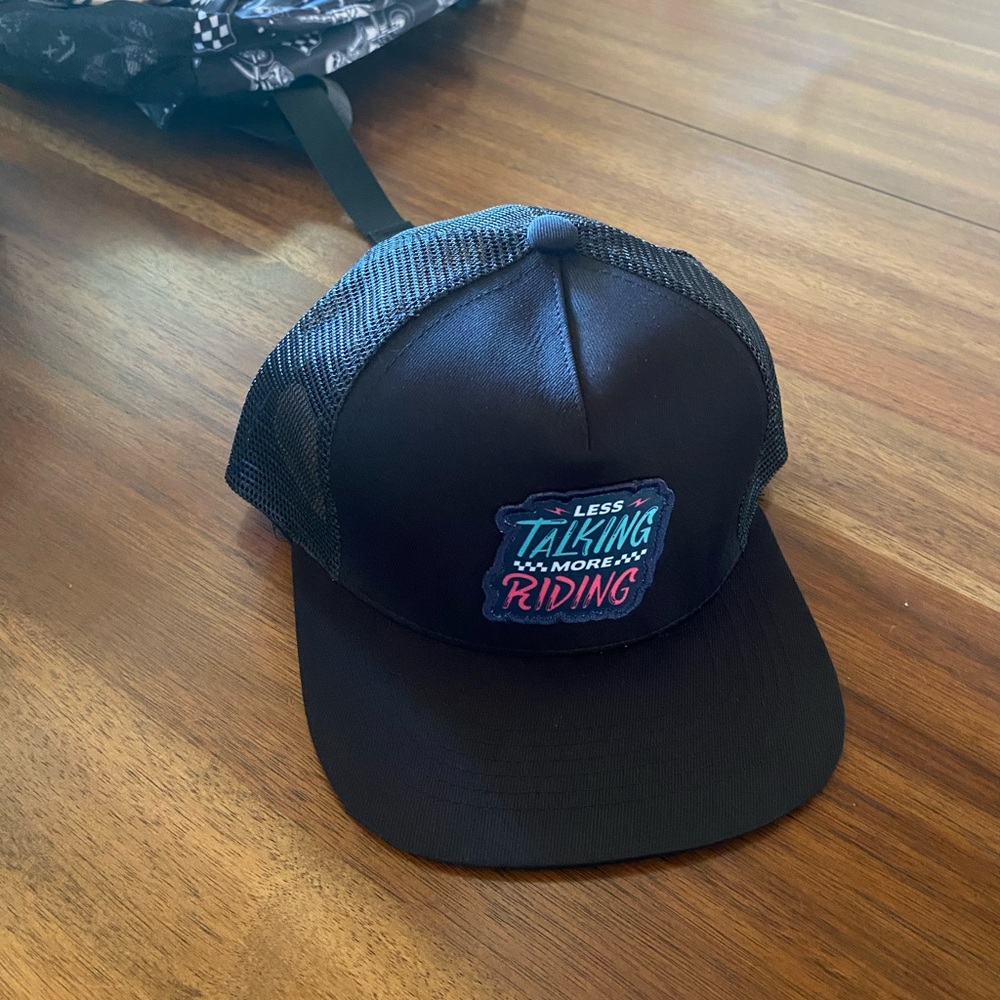 Toddler moto themed trucker hat